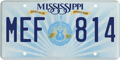 MS license plate MEF814