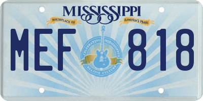 MS license plate MEF818