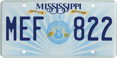 MS license plate MEF822