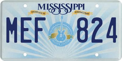 MS license plate MEF824