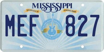 MS license plate MEF827