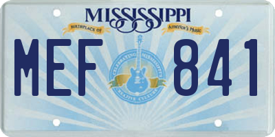 MS license plate MEF841