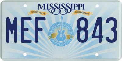 MS license plate MEF843