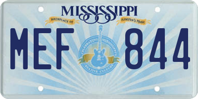 MS license plate MEF844