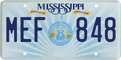 MS license plate MEF848