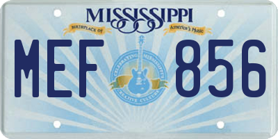MS license plate MEF856