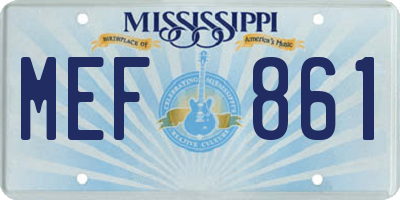 MS license plate MEF861