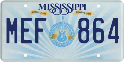 MS license plate MEF864