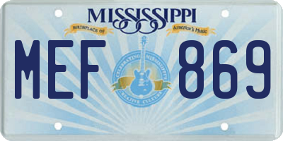 MS license plate MEF869