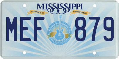 MS license plate MEF879