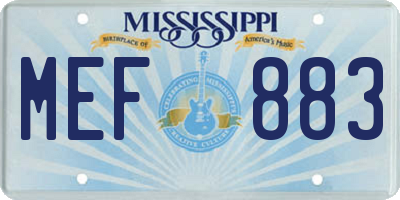 MS license plate MEF883