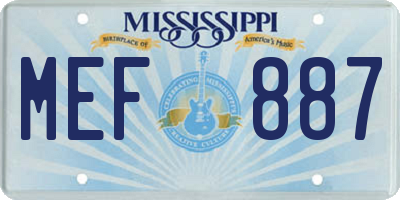 MS license plate MEF887