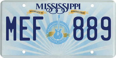 MS license plate MEF889