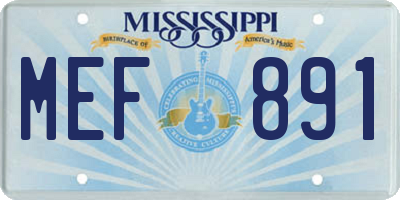 MS license plate MEF891