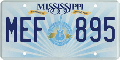 MS license plate MEF895