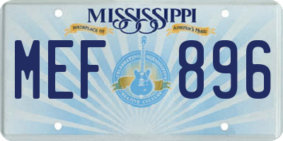 MS license plate MEF896
