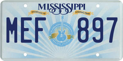 MS license plate MEF897