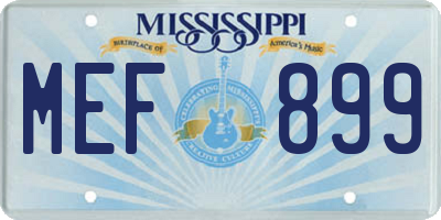 MS license plate MEF899
