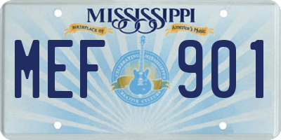 MS license plate MEF901