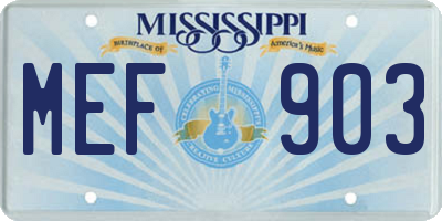 MS license plate MEF903