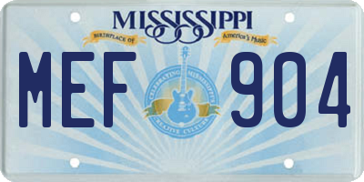 MS license plate MEF904