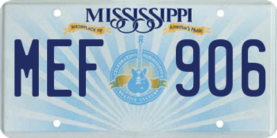 MS license plate MEF906