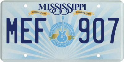 MS license plate MEF907