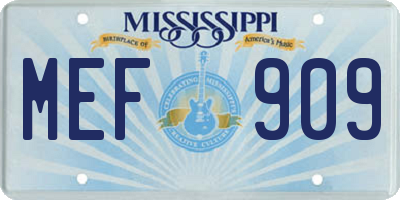 MS license plate MEF909