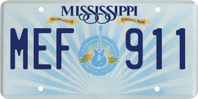 MS license plate MEF911