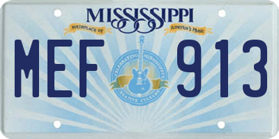 MS license plate MEF913