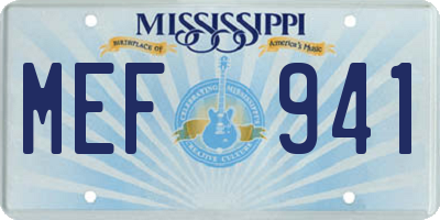 MS license plate MEF941