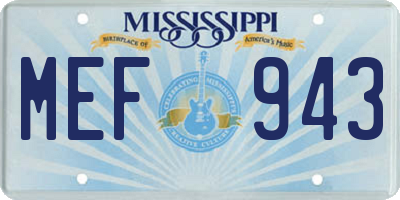 MS license plate MEF943
