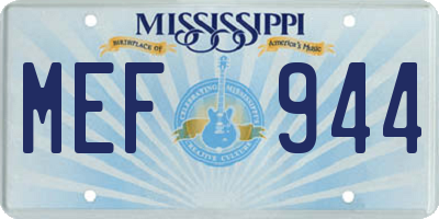 MS license plate MEF944