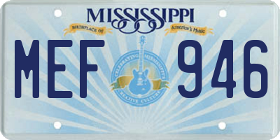 MS license plate MEF946