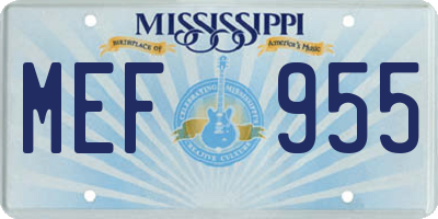 MS license plate MEF955