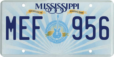 MS license plate MEF956
