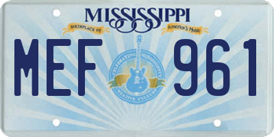 MS license plate MEF961