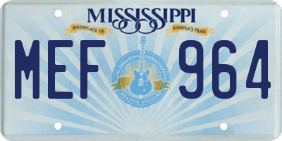 MS license plate MEF964
