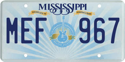 MS license plate MEF967
