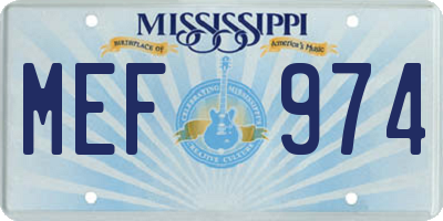 MS license plate MEF974