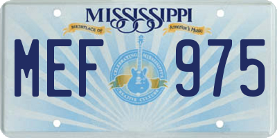 MS license plate MEF975