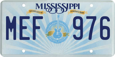 MS license plate MEF976