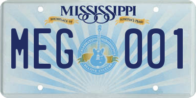 MS license plate MEG001