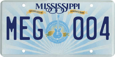 MS license plate MEG004