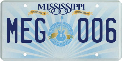 MS license plate MEG006