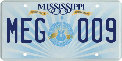 MS license plate MEG009