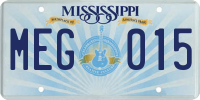 MS license plate MEG015