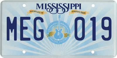 MS license plate MEG019