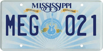 MS license plate MEG021