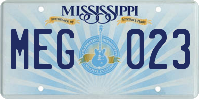 MS license plate MEG023